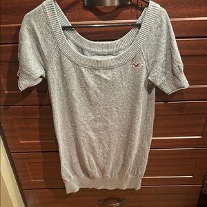 Hollister Gray Sweater with Logo Patch
